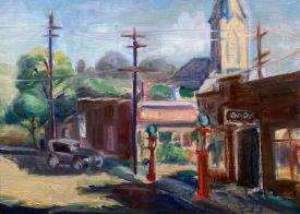 Small Town Gas Station by Sylvia M Spicuzza