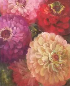 Zinnias II by Carol Rowan