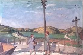 Two Women in Rural Town by Gerrit Sinclair