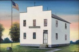 Wisconsin's First Capitol 1836 by Frank Engebretson