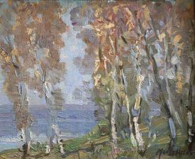 Untitled (Lake thru Trees) by Morley Hicks