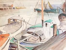 Boats in Harbor by Emily Groom