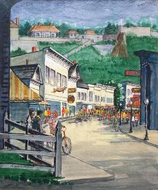 Main Street Crowd by Agnes Florence Wainwright