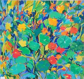 Garden's Edge Nastursiums by Mary Theisen - Helm