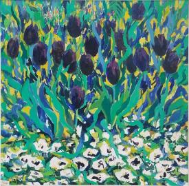 Garden's Edge Dancing Tulips by Mary Theisen - Helm