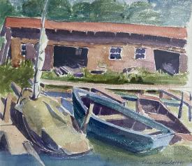 Boats at Rest - Saugatuk by Elsa Ulbricht