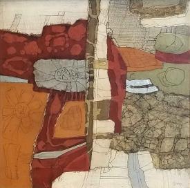 Untitled (Floral Garden with Silver Foil) by Ida Ozonoff