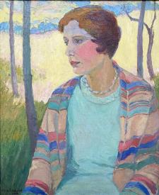 Woman in Striped Shawl by Elsa Ulbricht