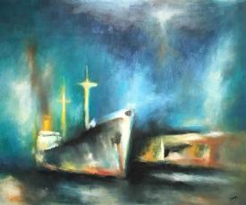 Ship in Fog by Helmut Summ