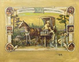 Wausau Post Office Mural Sketch by Gerrit Sinclair