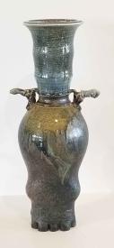 Grey Salt Glaze Vase by Donald Reitz