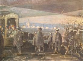 Crossing the Piave Under Searchlights by Gerrit Sinclair