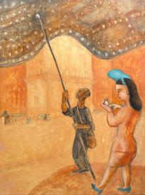 Broadway (Lady in Blue Hat) by Theodore Czebotar