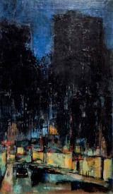 Wisconsin Ave. Rainy Night #2 by Mel Kishner
