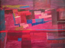 Untitled (Abstract with Red and Blue) by Charles Thwaites