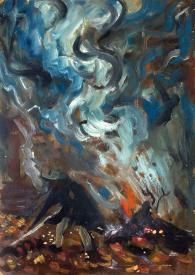 Man Burning Leaves by Schomer Lichtner