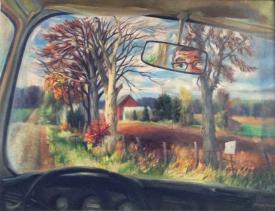 Self Portrait in Rearview Mirror by Tom Dietrich