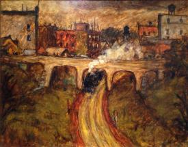Harley Davidson From No. Ave. Bridge by Joseph Friebert