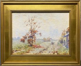 Cart on Lane with Tree by Francesco Spicuzza