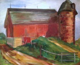 Barn with Chicken by H. S. (Helen) Moynihan