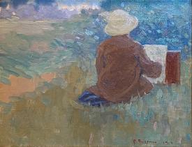 Artist Painting Outside by Fred Fursman