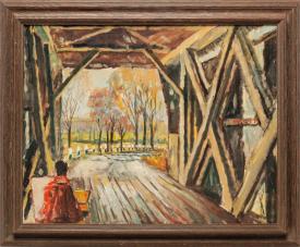 Painting Cedarburg Covered Bridge by Danny Pierce