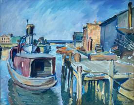 Boat in Harbor - Port Washington? by Robert von Neumann