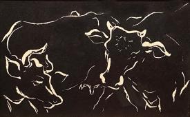 Two Cows by Schomer Lichtner