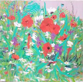 Garden's Edge Floral Fireworks by Mary Theisen - Helm