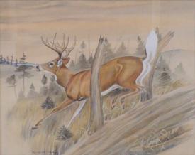Running Deer by Clarence Boyce Monegar
