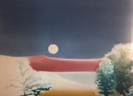 April Pink Moon Guide the Way by Christine Buth-Furness